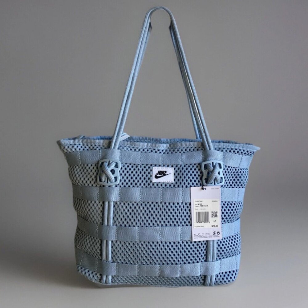 NIKE Light Blue AF-1 Sportswear Small Tote Bag AF1 Cord Woven Nylon CU2607-440